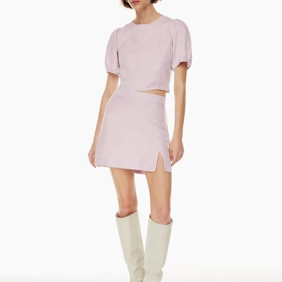 NWT Aritzia WILFRED Patio Linen A-Line Mini Skirt - Picture 4 of 4